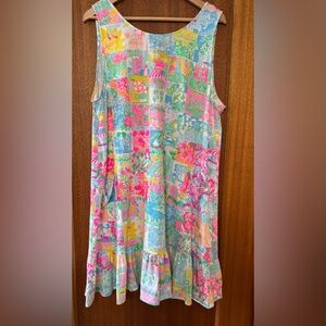 Lilly Pulitzer Kristen Flounce Dress, "State of Mind" print, XXL
